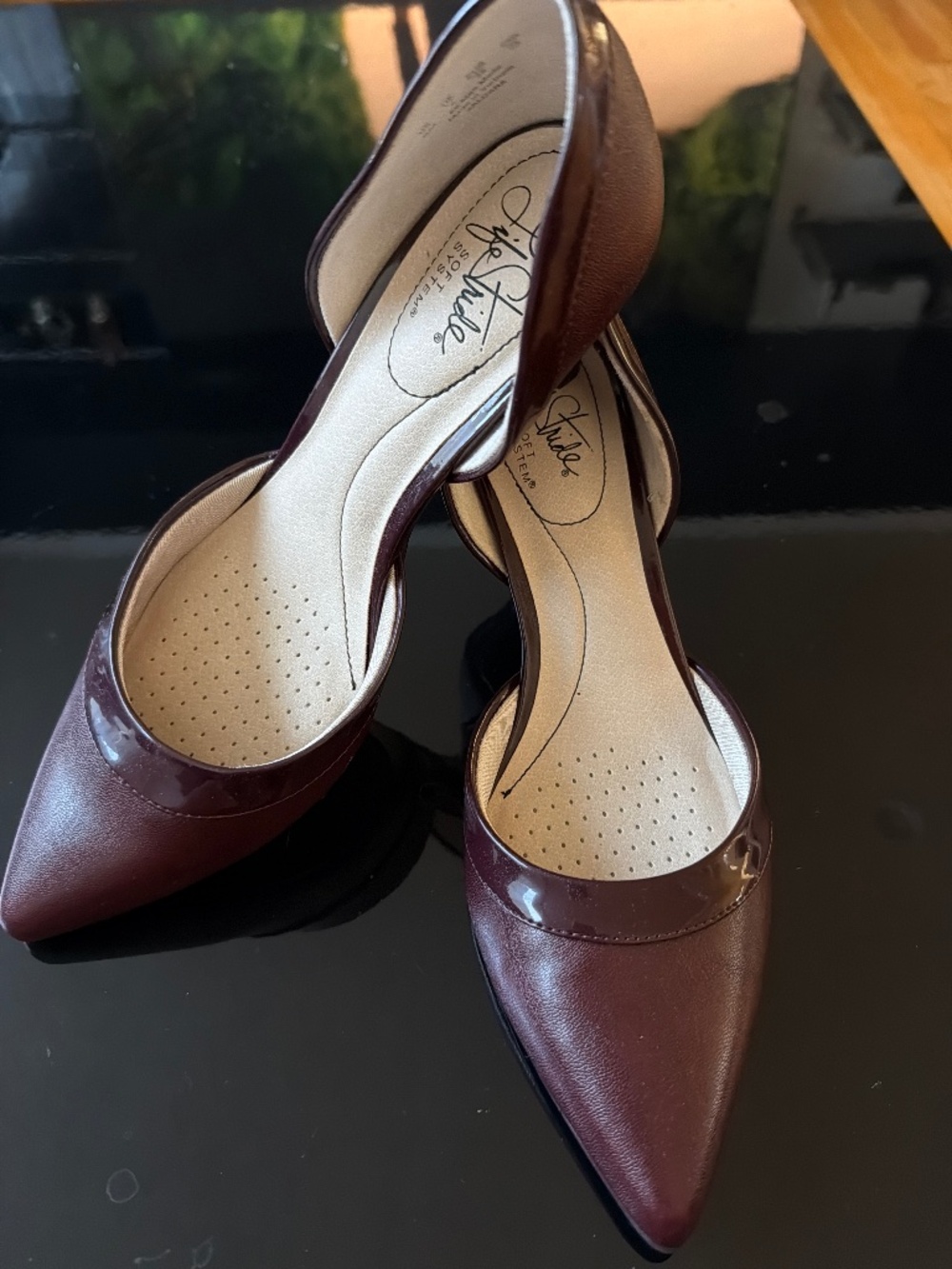 LifeStride Saldana Burgundy Wine Pointed Toe Pumps Heels Size 8M